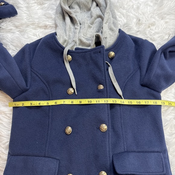 MAEVE By ANTHROPOLOGIE Twofer Peacoat Jacket With Removable Hood Liner Small S - Picture 13 of 14